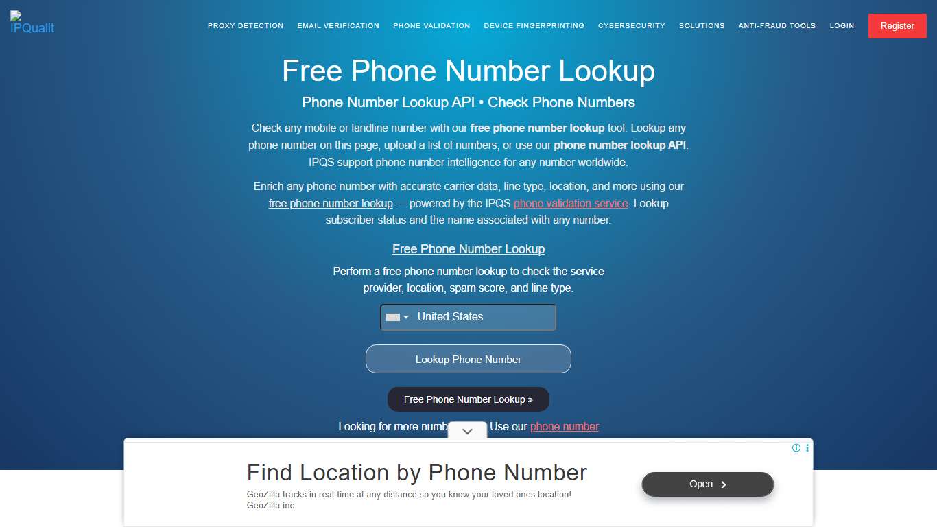 Free Phone Number Lookup Tool Phone Number Lookup API